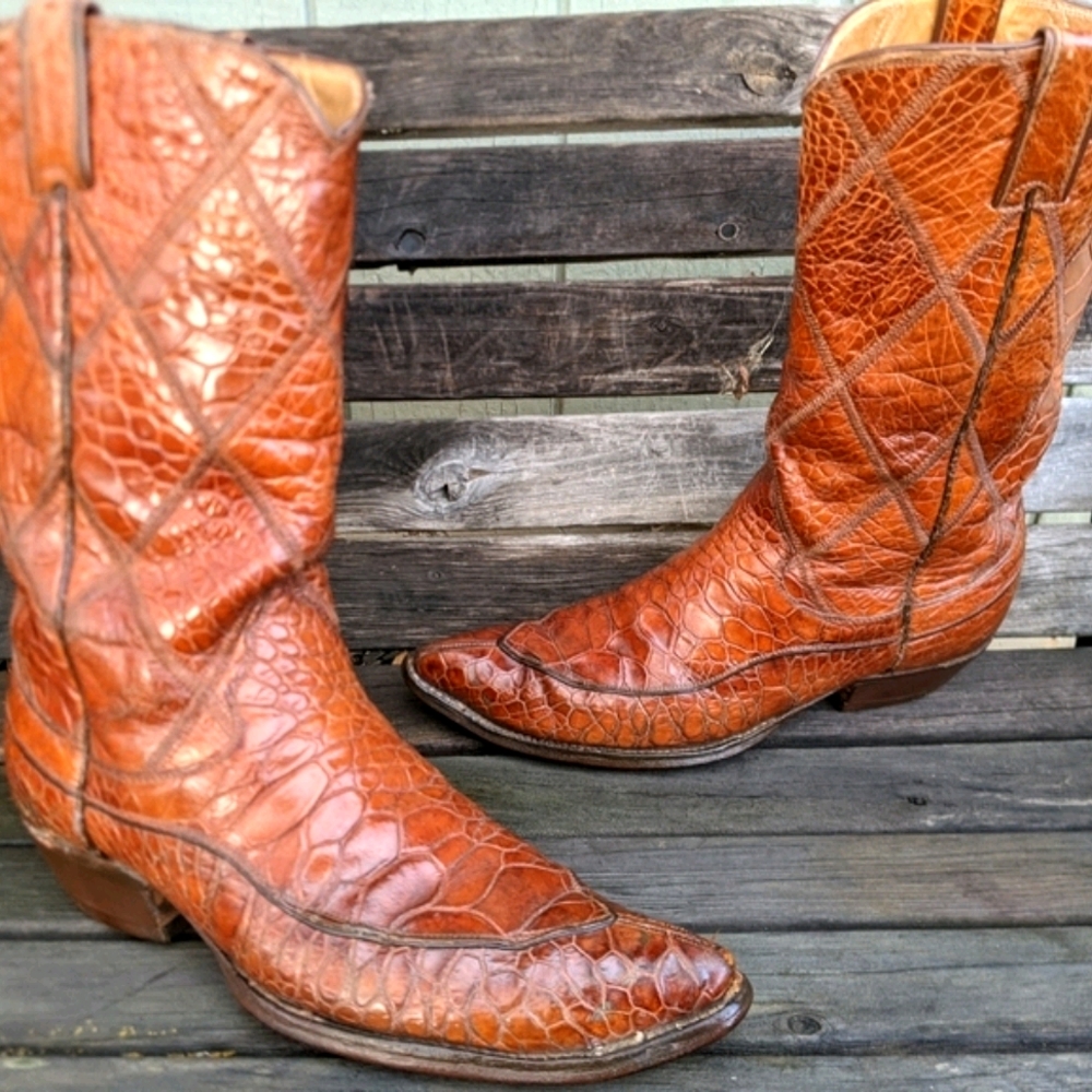 Full Sea Turtle 1960's cowboy boots